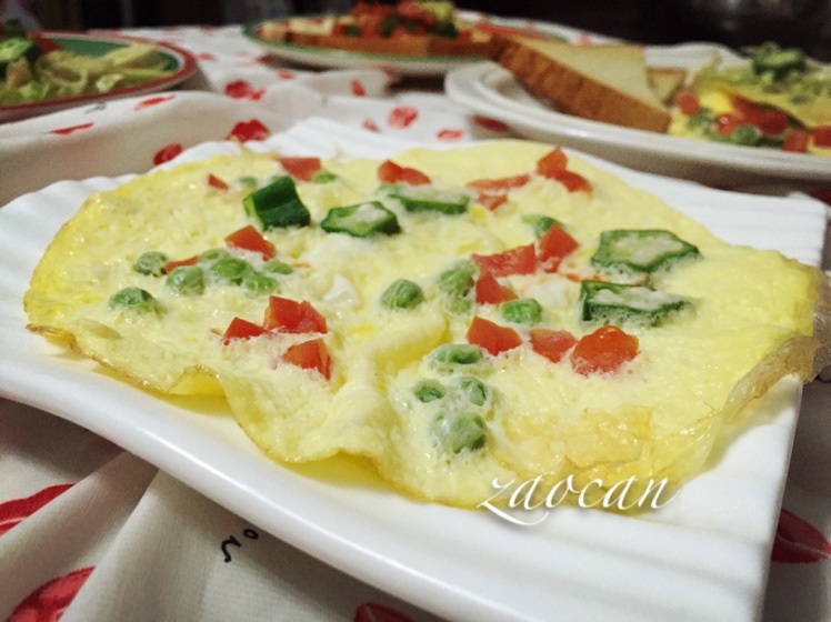 田园鲜蔬煎蛋饼