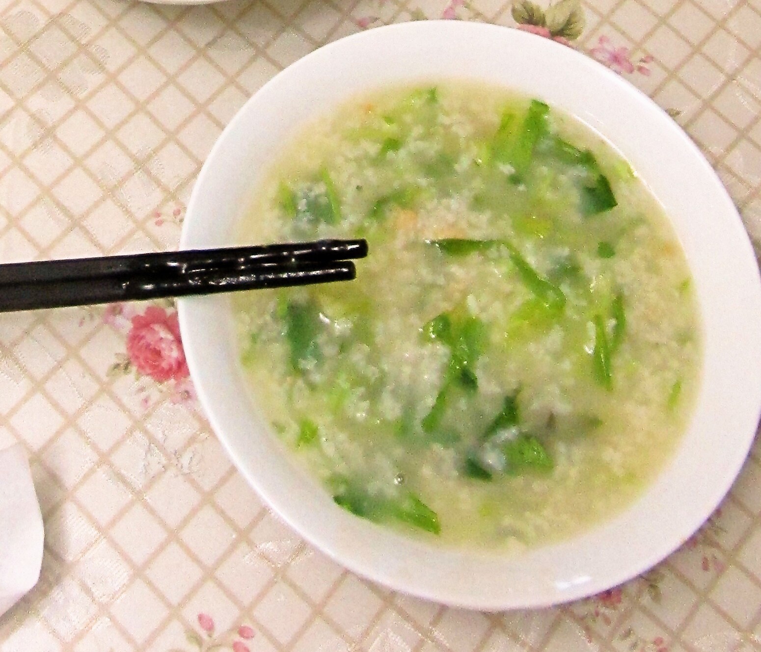 青菜瘦肉粥