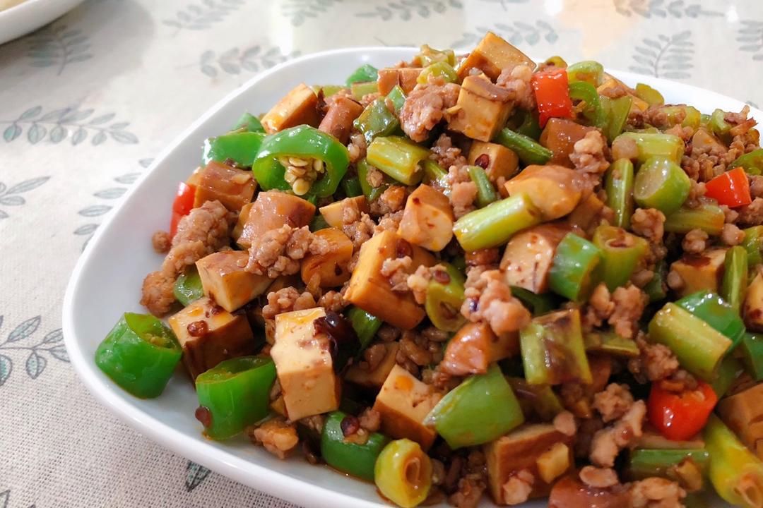 肉末豆干炒四季豆