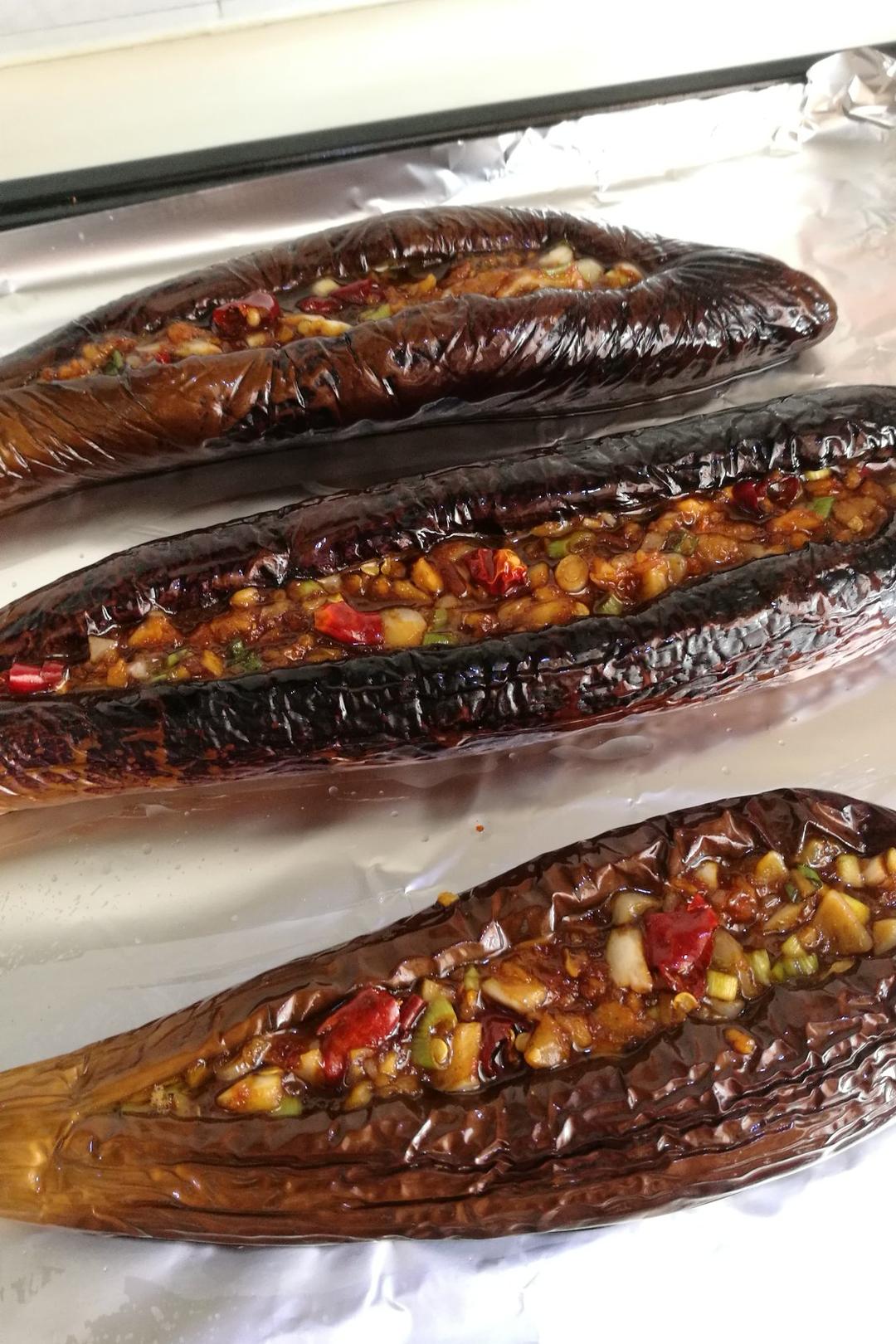 果爸依然威武做的烤茄子烤箱版