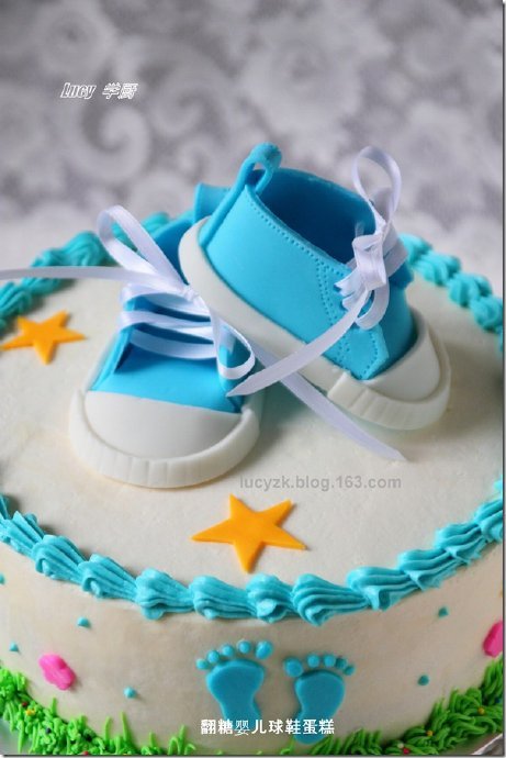 翻糖婴儿球鞋蛋糕Fondant Baby shoes Cake
