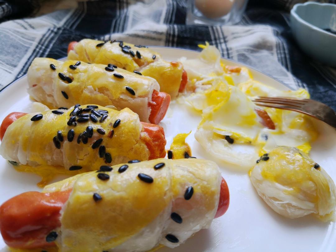 超简单早餐火腿可颂