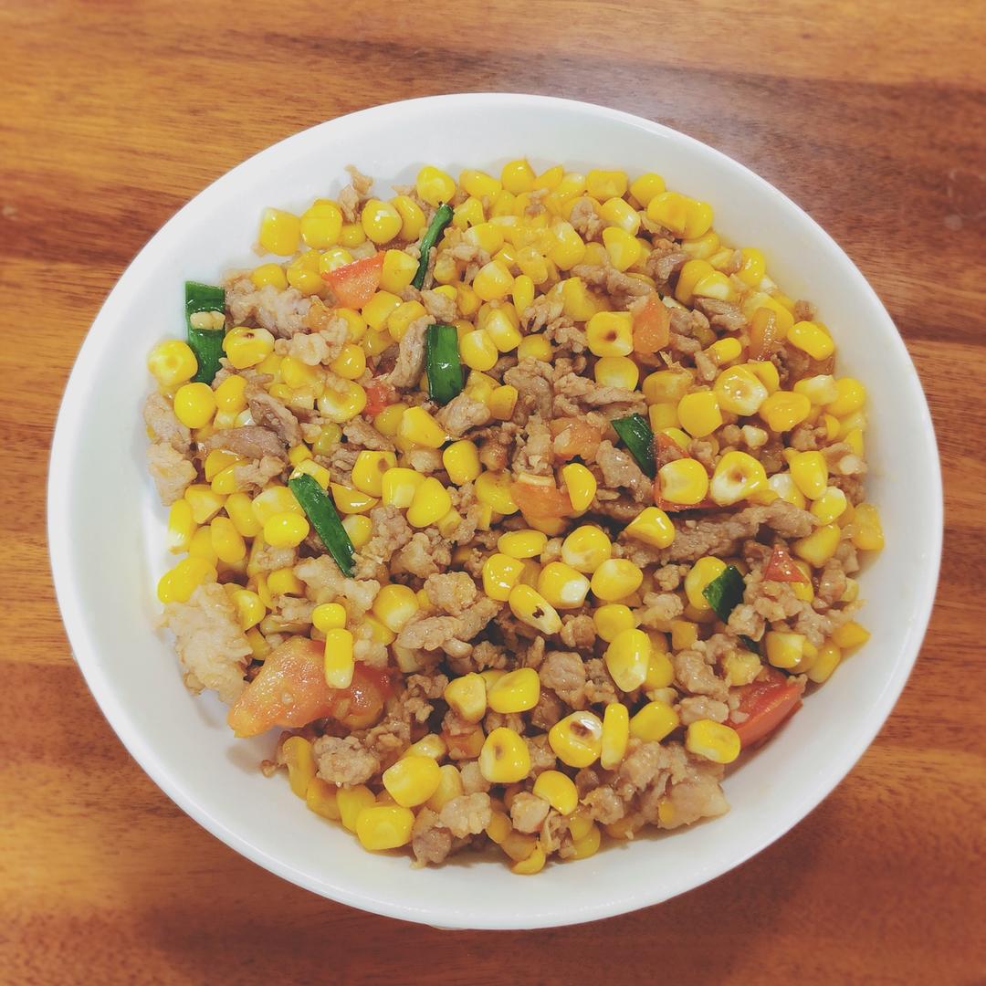 矮狸-做的玉米炒肉末【超级下饭的快手家常菜】
