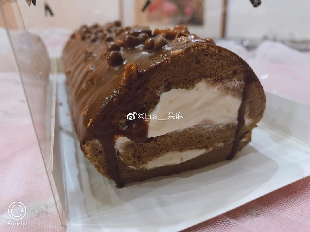 梦龙蛋糕卷，巧克力脆皮卷，巧克力梦龙卷