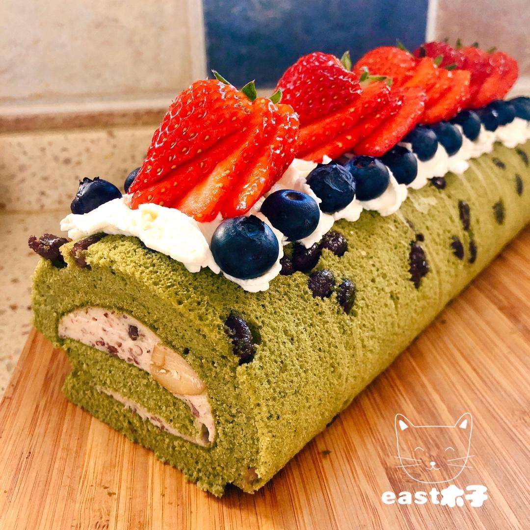 抹茶红豆慕斯卷