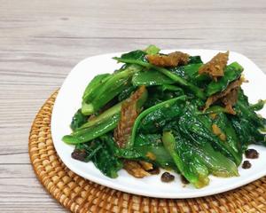 豆豉鲮鱼炒油麦菜的做法 步骤7