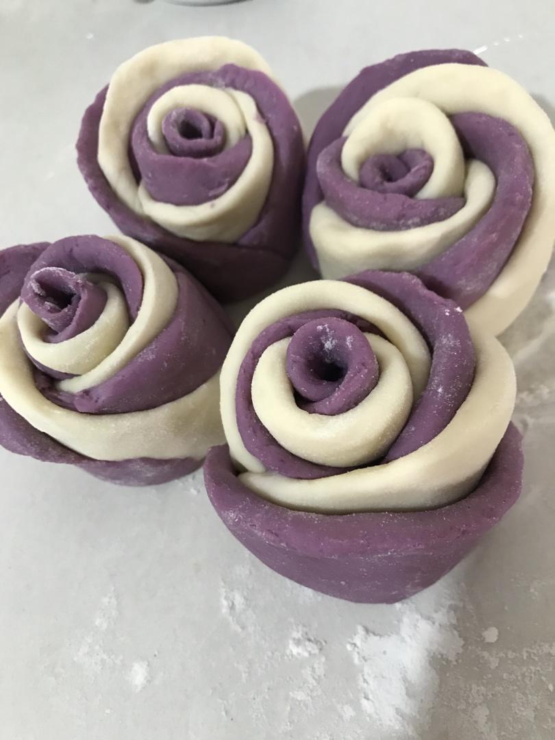 lizipin做的紫薯玫瑰花馒头