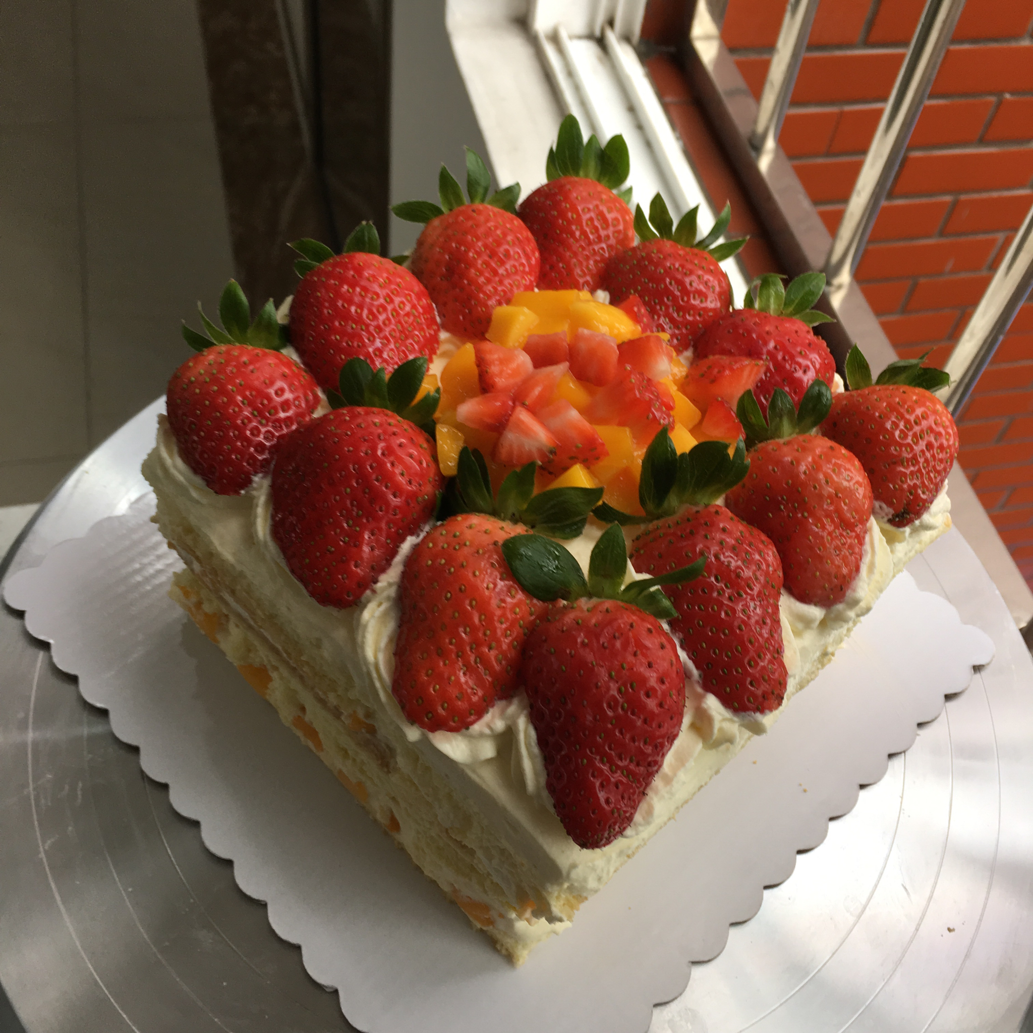 seeyouxy做的方形水果夹层蛋糕