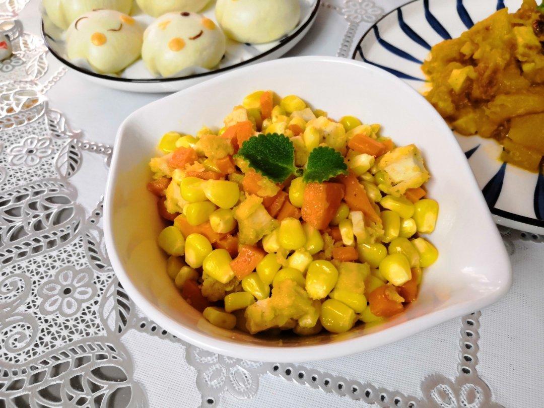 玉米豌豆红萝卜炒