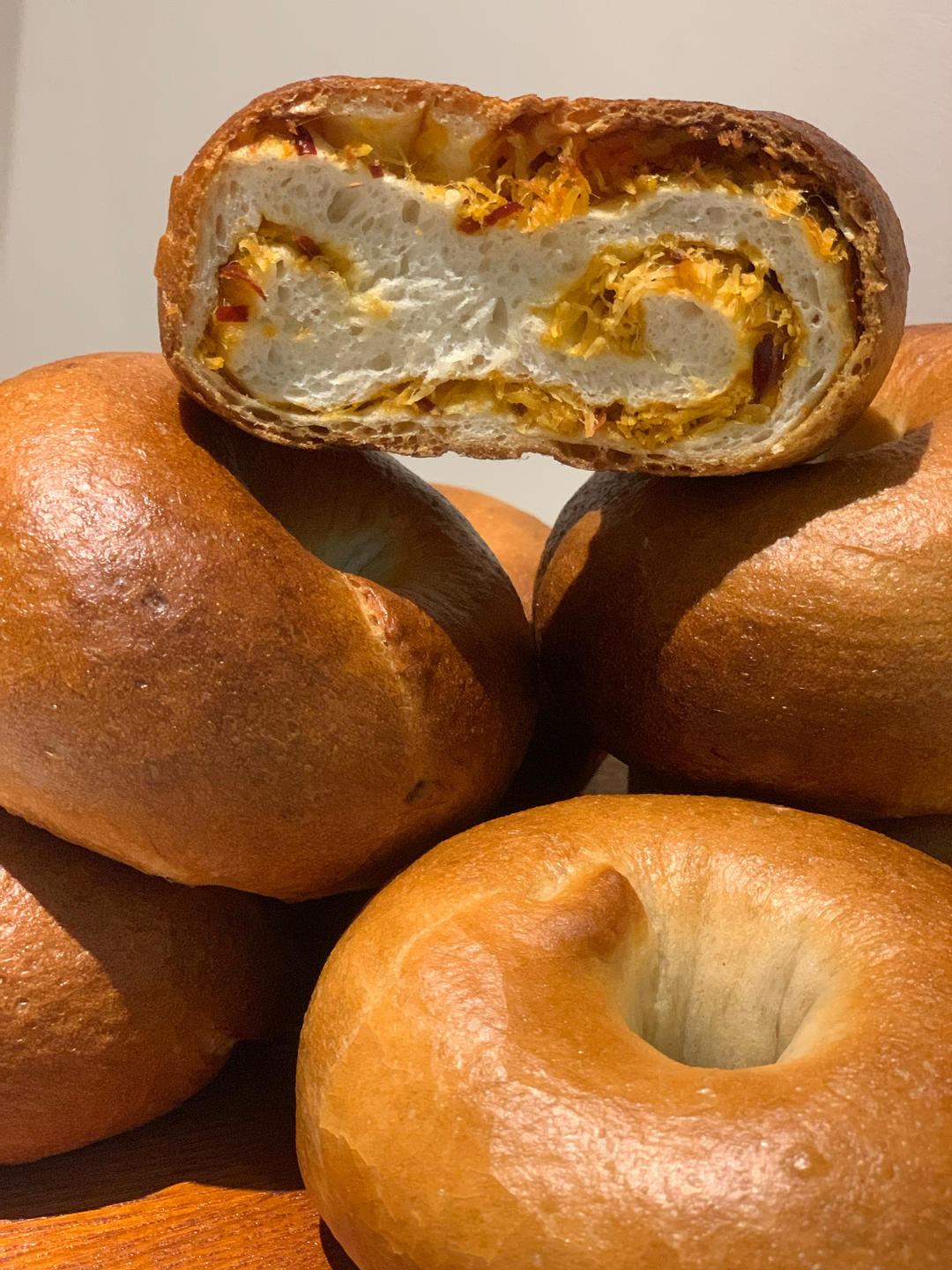 🔥bagel无油低糖全麦贝果/鲜椒辣松贝果