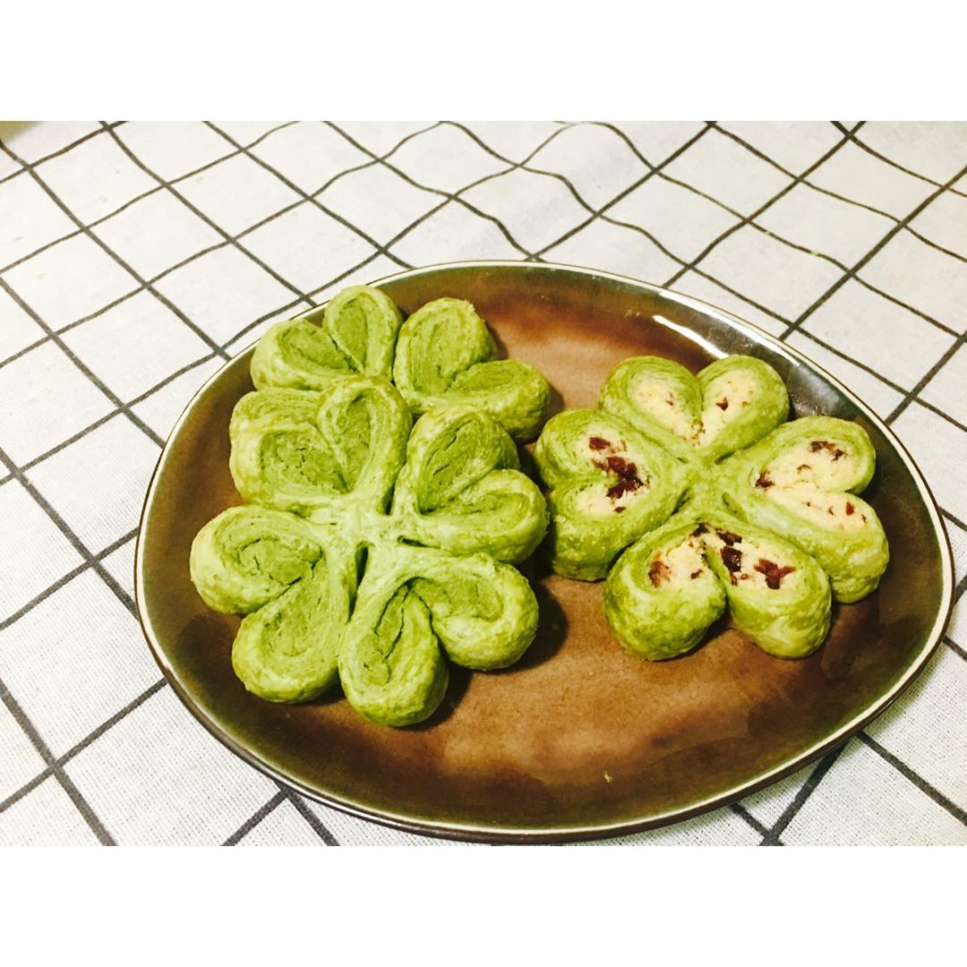 【幸福四叶草】 抹茶豆沙四叶草酥饼