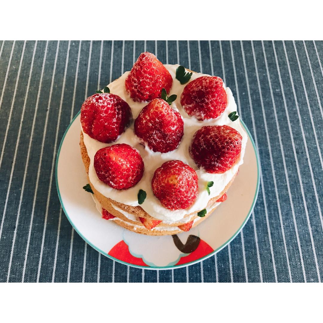 【零失败】不会裱花没关系的水果裸蛋糕 芒果裸蛋糕 完美戚风胚