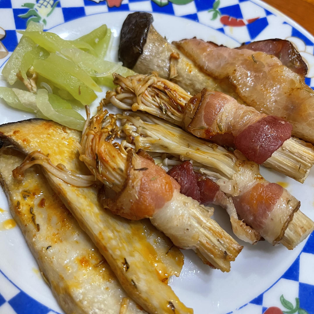 烤箱版-培根金针菇卷