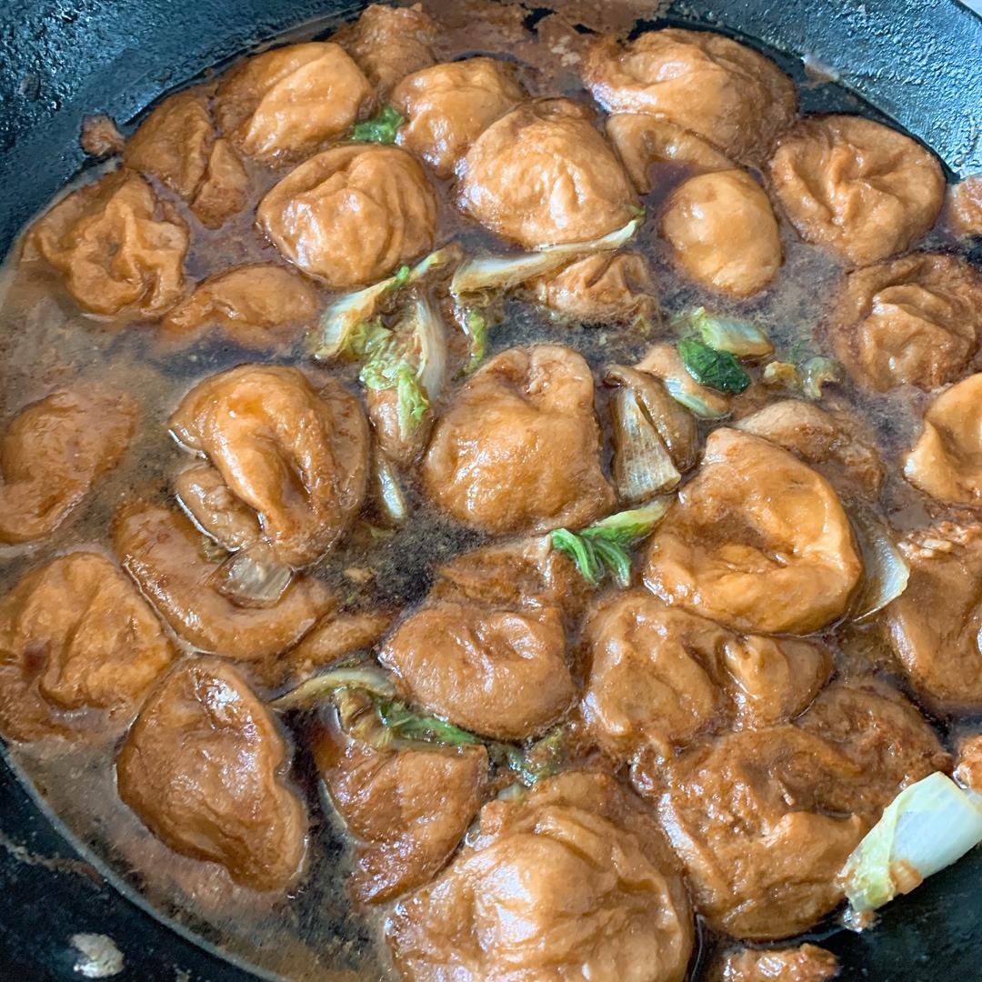 红烧油面筋塞肉