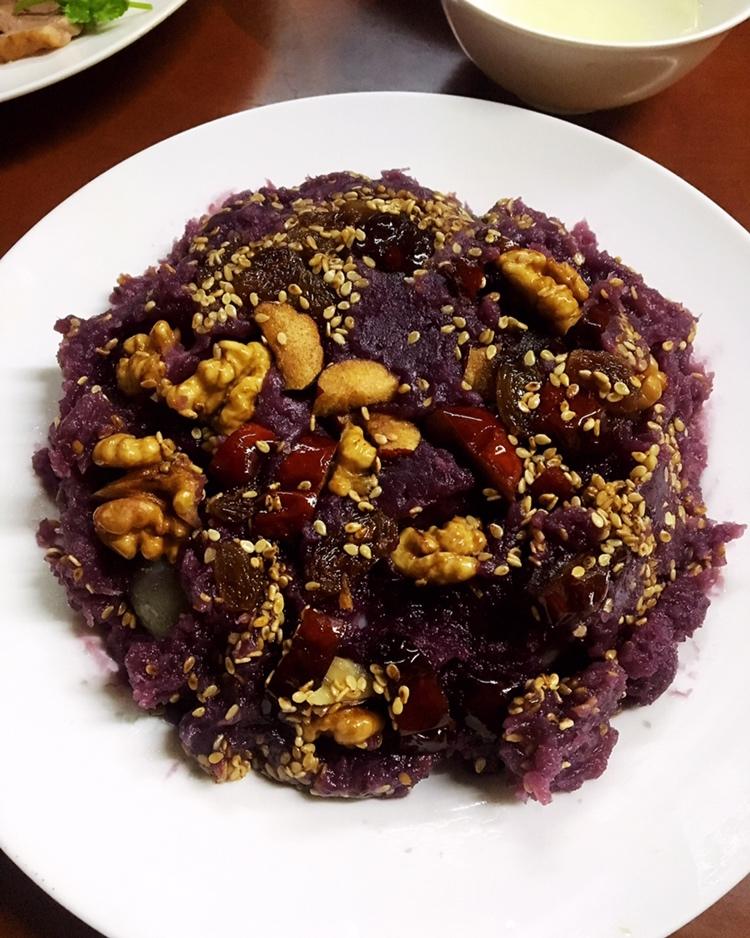 悦妈的美好食光做的低糖少油的八宝芋泥