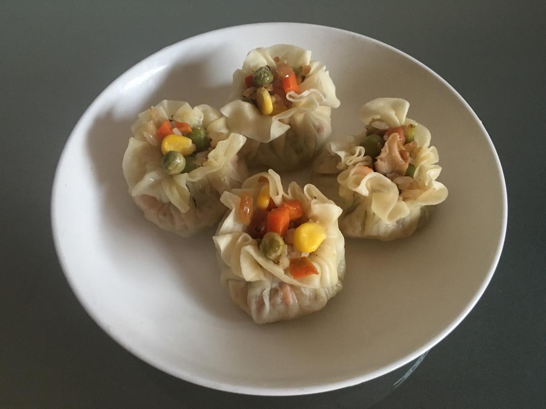 饺子皮咸蛋黄烧麦