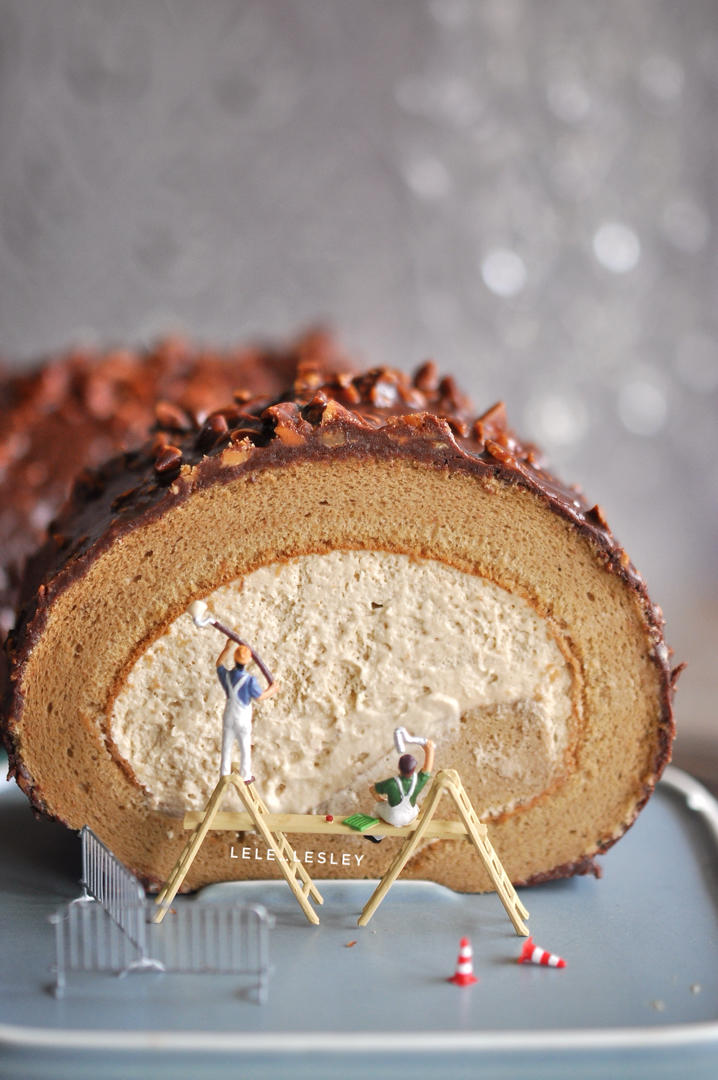 「黑巧脆皮咖啡奶油梦龙卷」