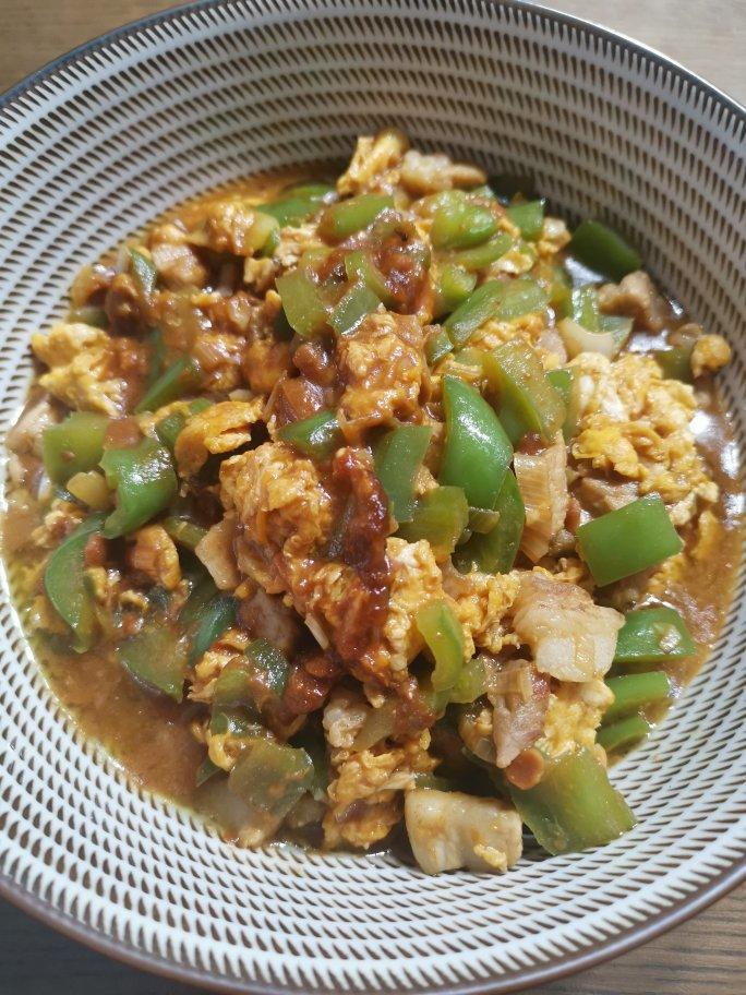 dongdong-13做的青椒鸡蛋打卤面
