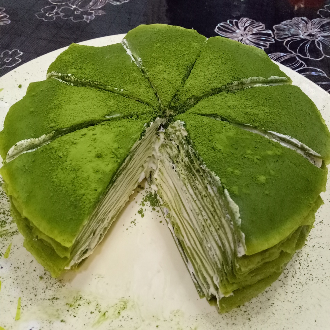 美味的煎蛋糕—抹茶千层蛋糕