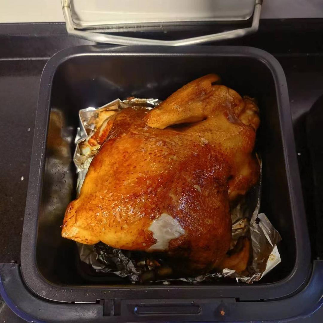 好吃到爆的空气炸锅烤鸡，皮脆肉嫩真的绝