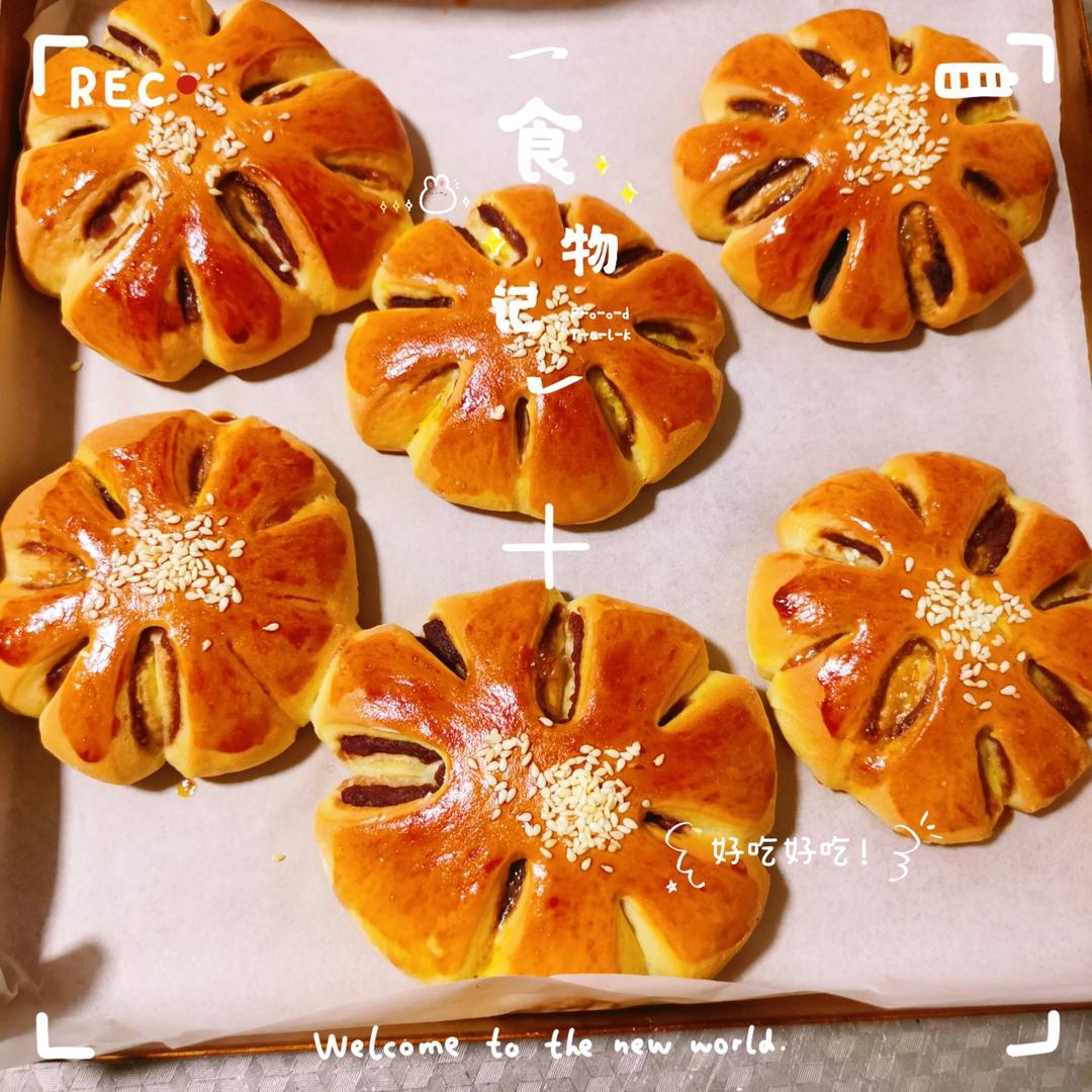 豆沙花朵面包（附红豆馅做法）