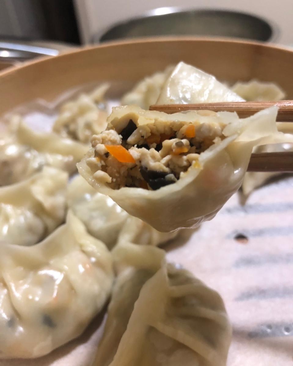 鱼小闲做的鲜香豆腐素饺子