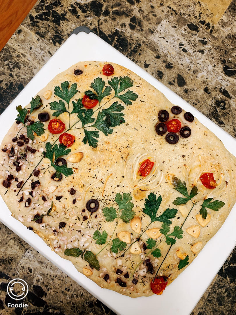 油画一般的意大利Focaccia佛卡夏面包