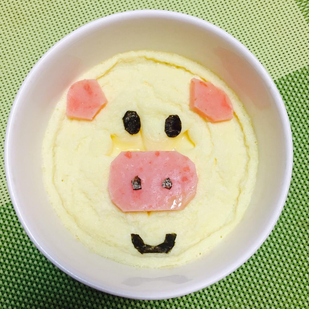 岛里姑娘做的创意蒸蛋小猪蛋羹