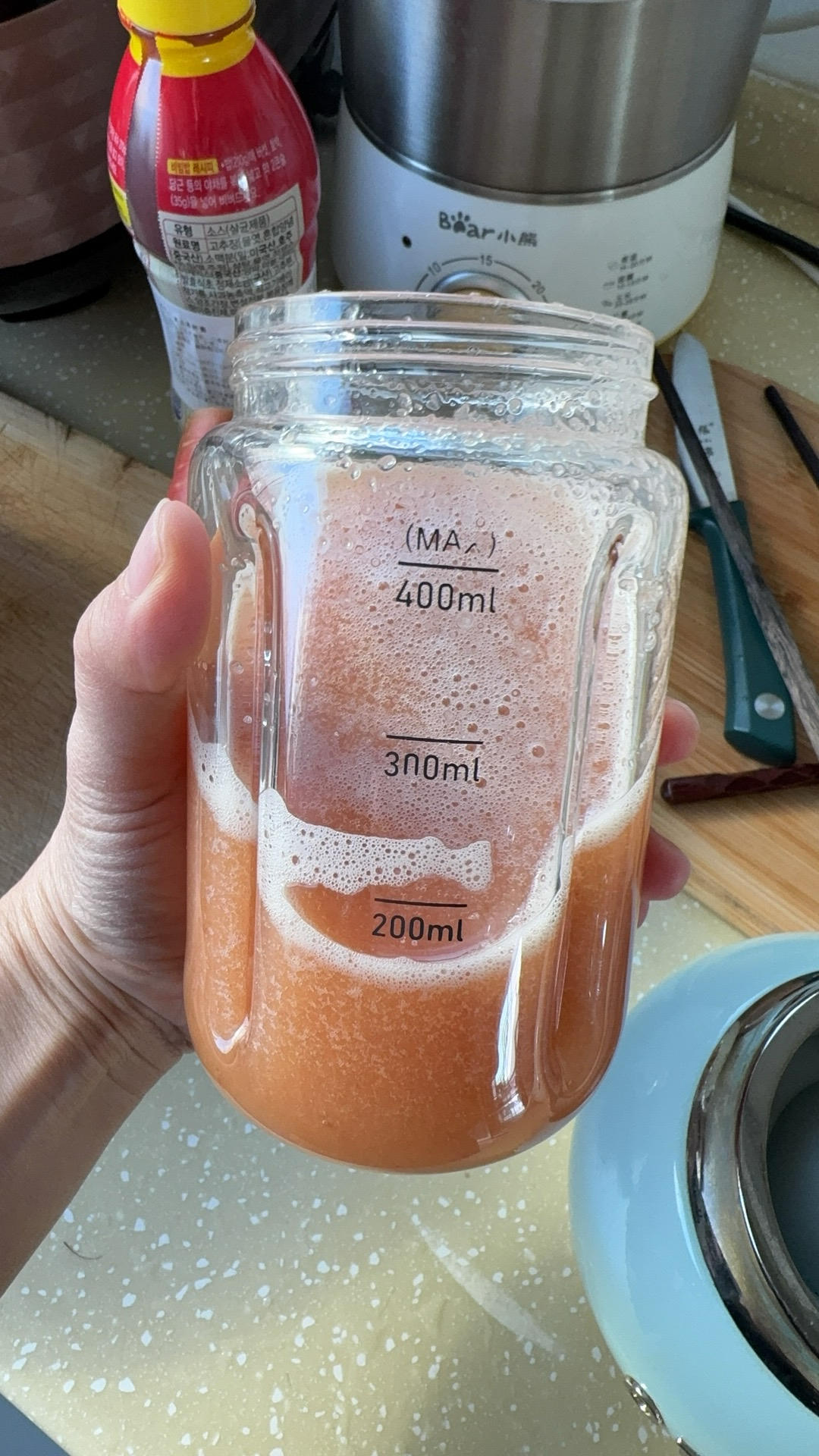 一杯有神奇魔力的饮品🍹胡萝卜🥕苹果🍎汁（热饮）