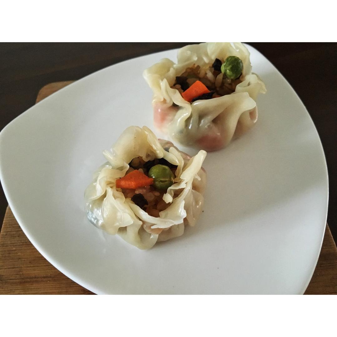 饺子皮咸蛋黄烧麦