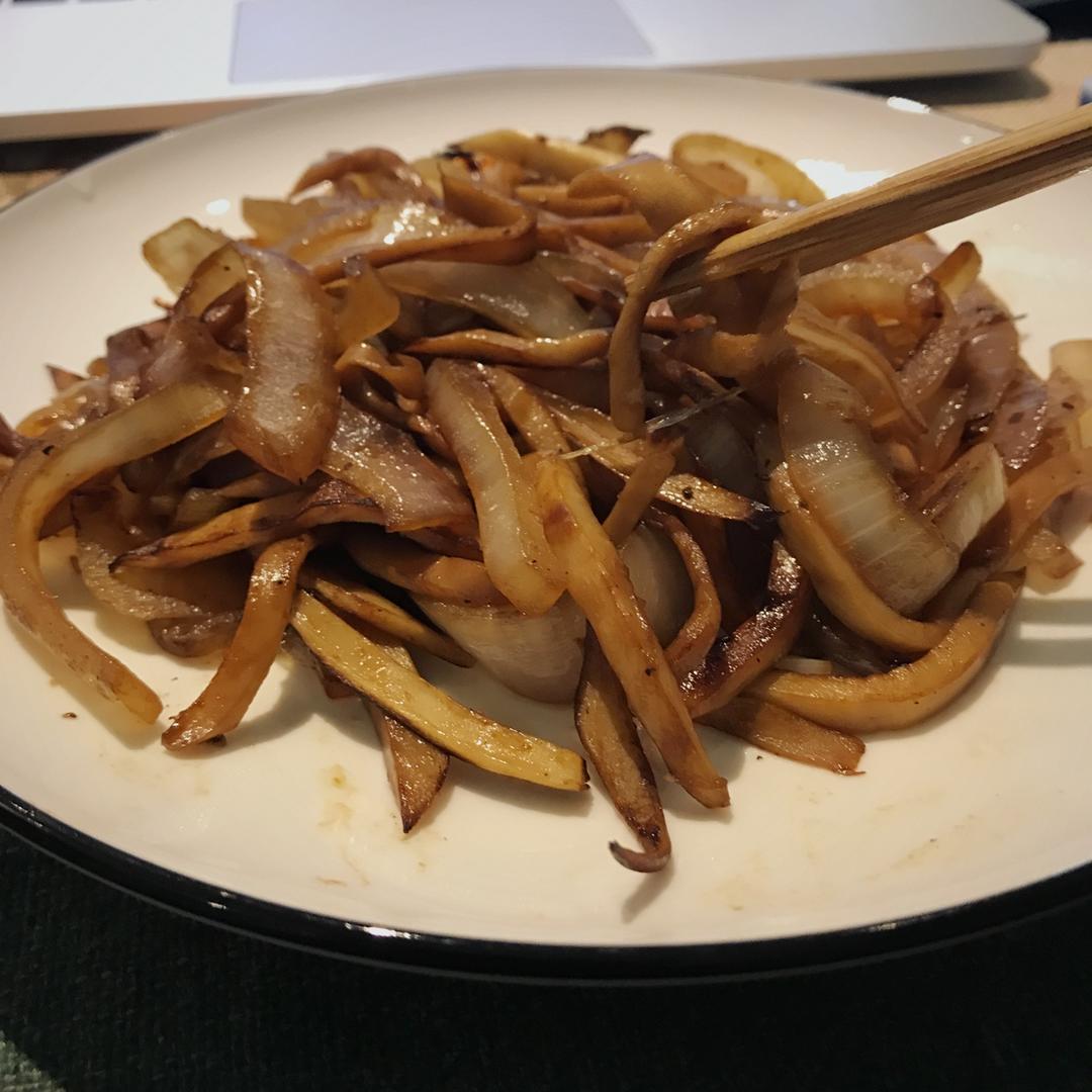 洋葱遇到杏鲍菇