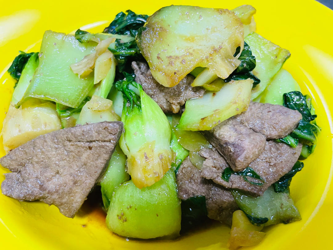 油菜炒猪肝