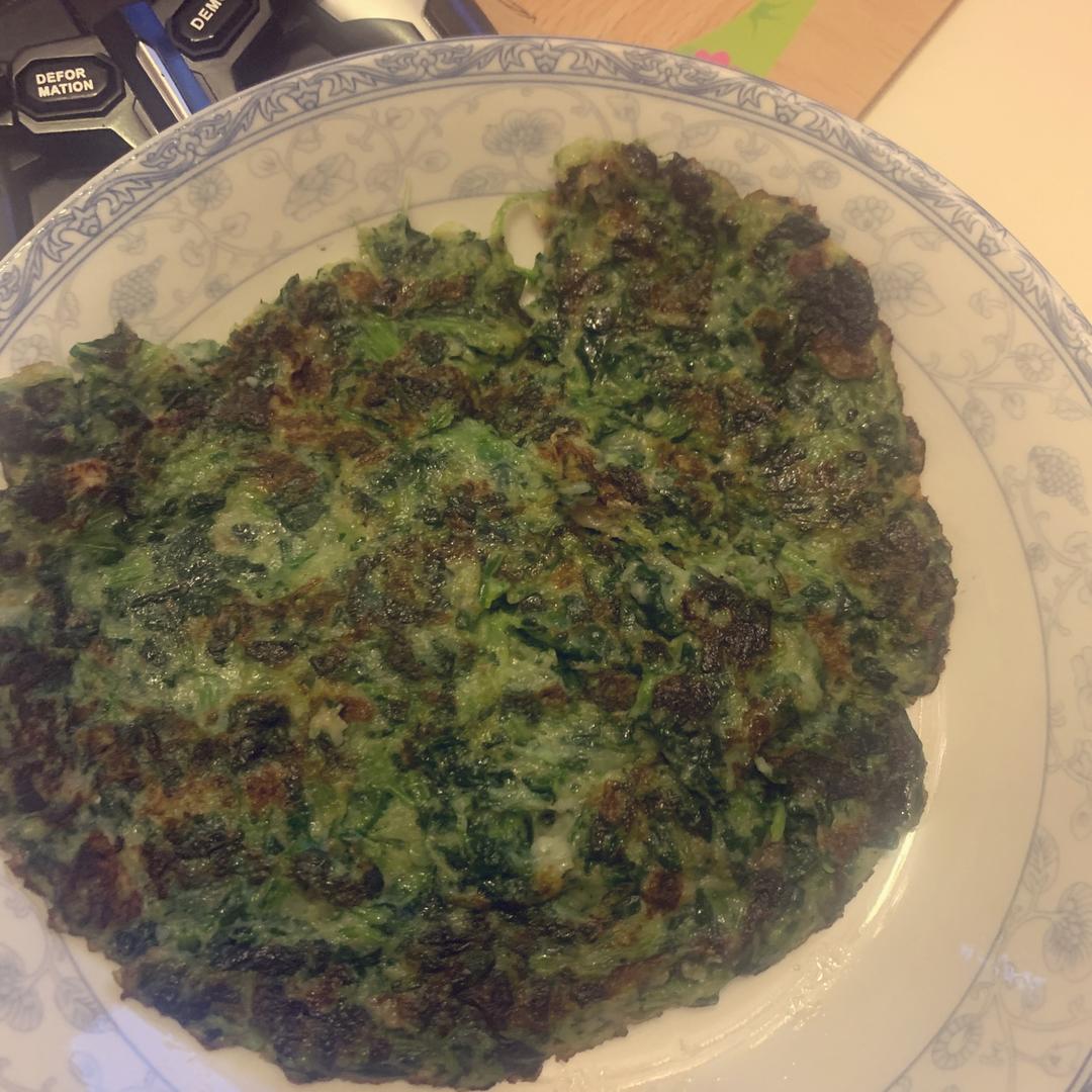 软糯菠菜鸡蛋饼——特别适合不爱吃菜的孩子