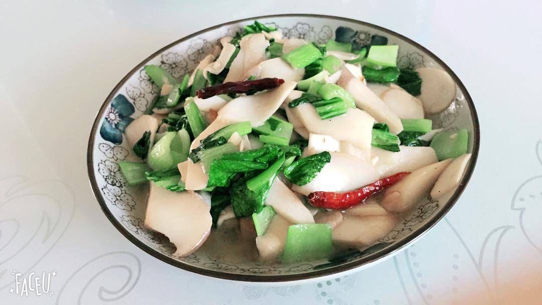 杏鲍菇炒青菜的做法