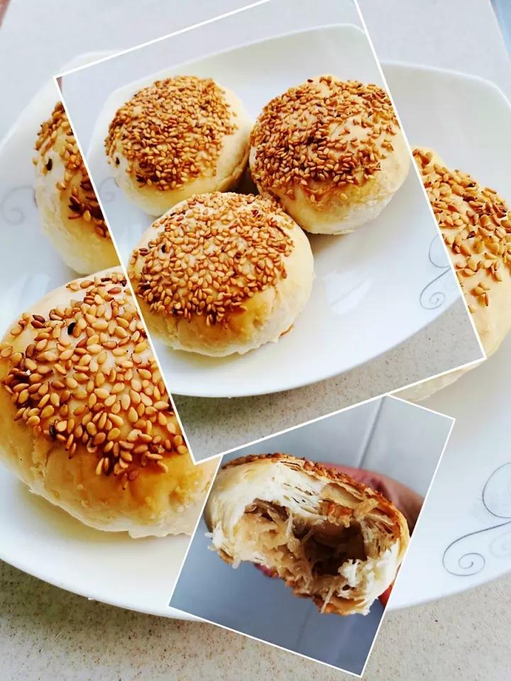 不用揉面的酥掉渣榨菜鲜肉月饼