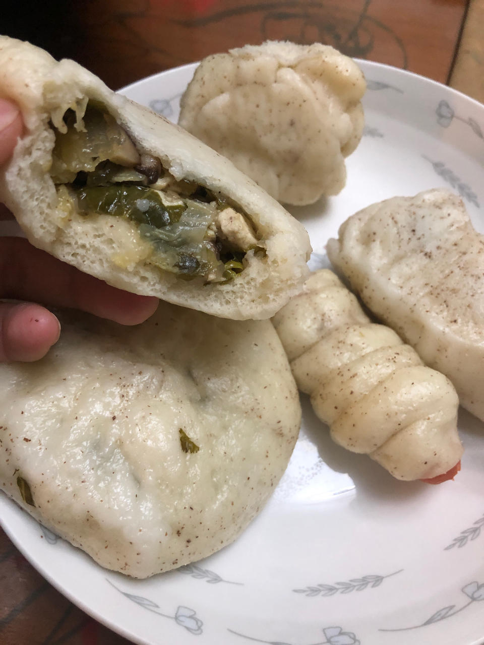 韭菜豆腐粉条素包子