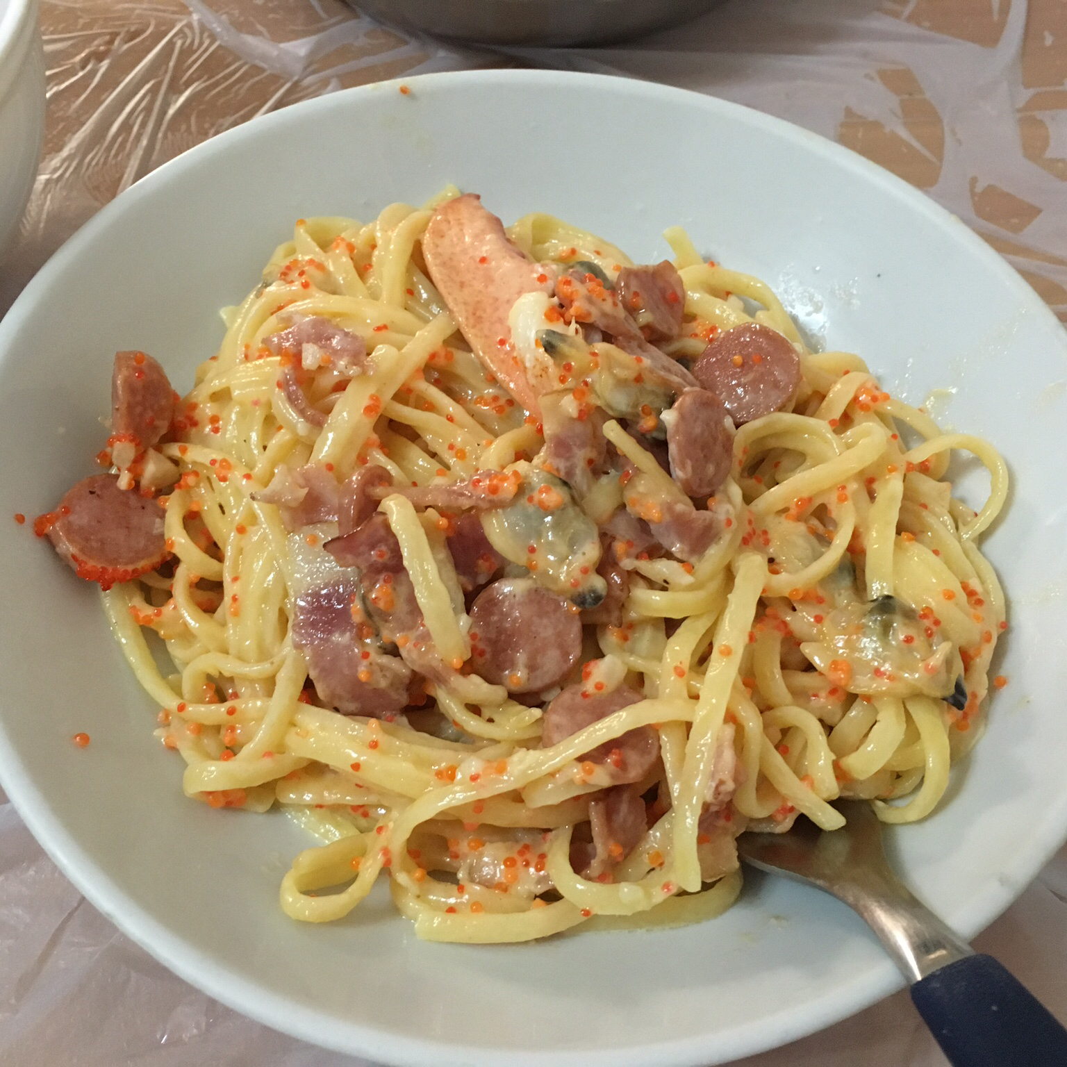 奶油培根蘑菇意粉