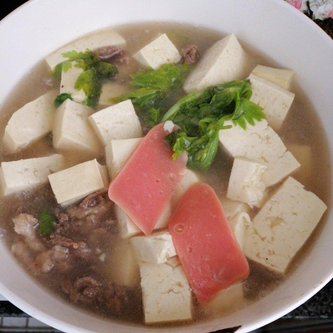 浮山偷闲做的熹语·鲜嫩酸爽·豆腐牛肉汤羹