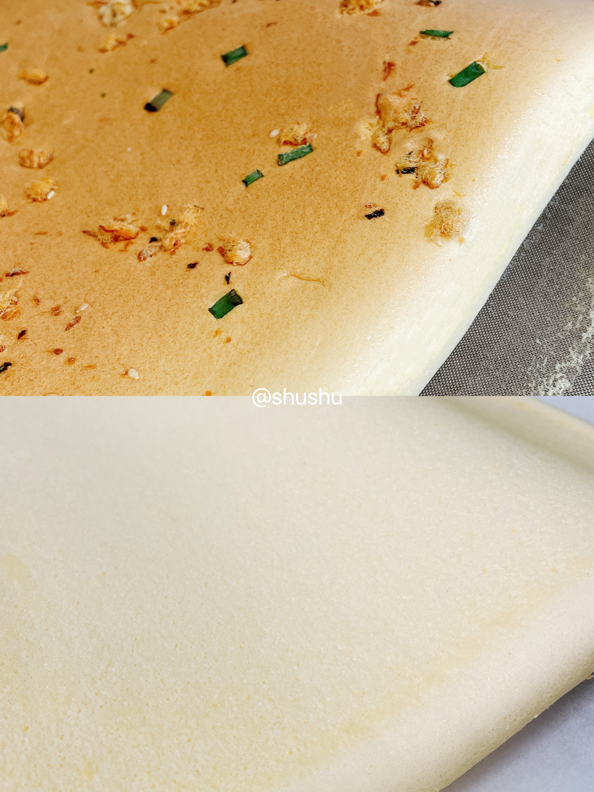 咸口❗香葱肉松蛋糕卷❗的做法