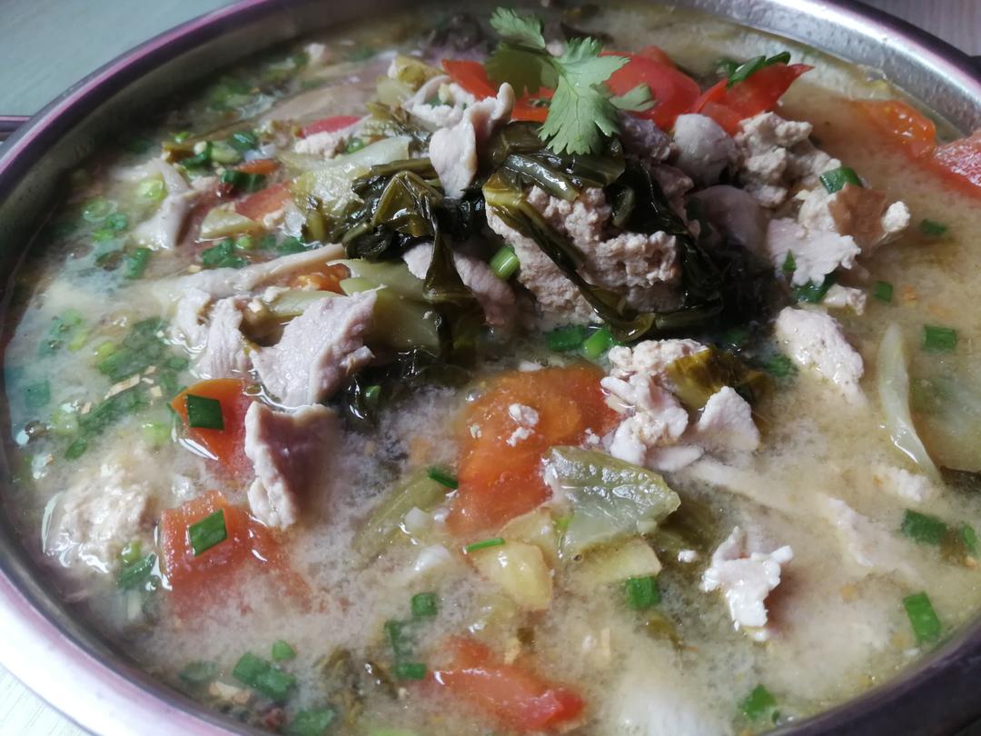 开胃酸菜荤豆花的做法