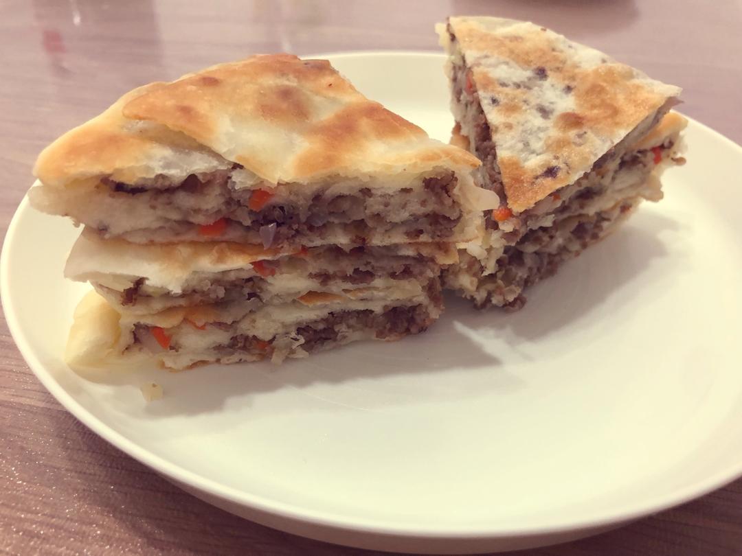 【牛肉千层饼】啊！肉饼！千层！酥香！过瘾！