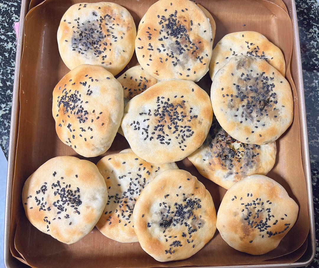 烤箱版梅干菜烤饼