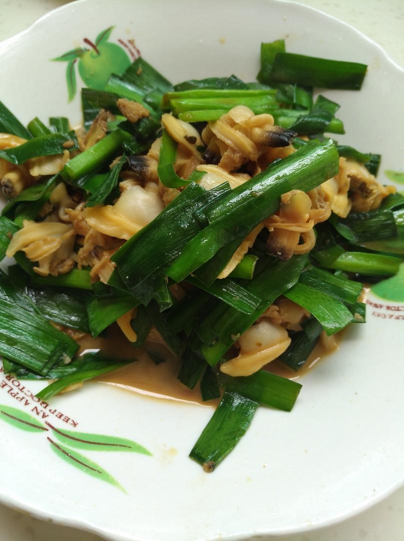 韭菜炒花蛤^_^荷马私厨（花蛤之一）