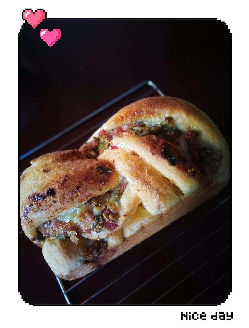 香葱肉松手撕吐司