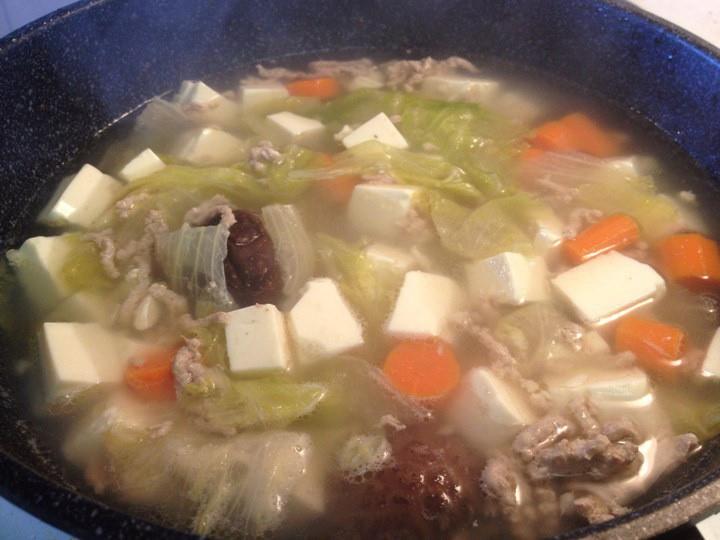 肉末时蔬豆腐汤