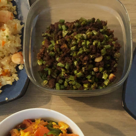 肉沫豆角下饭菜