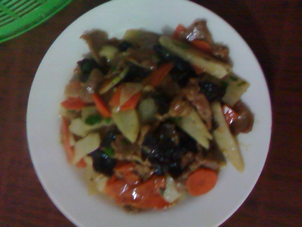 肉片山药炒木耳