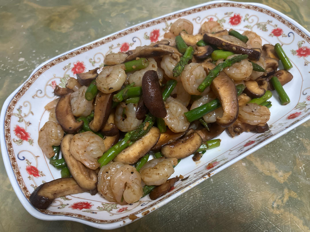 芦笋炒虾仁
