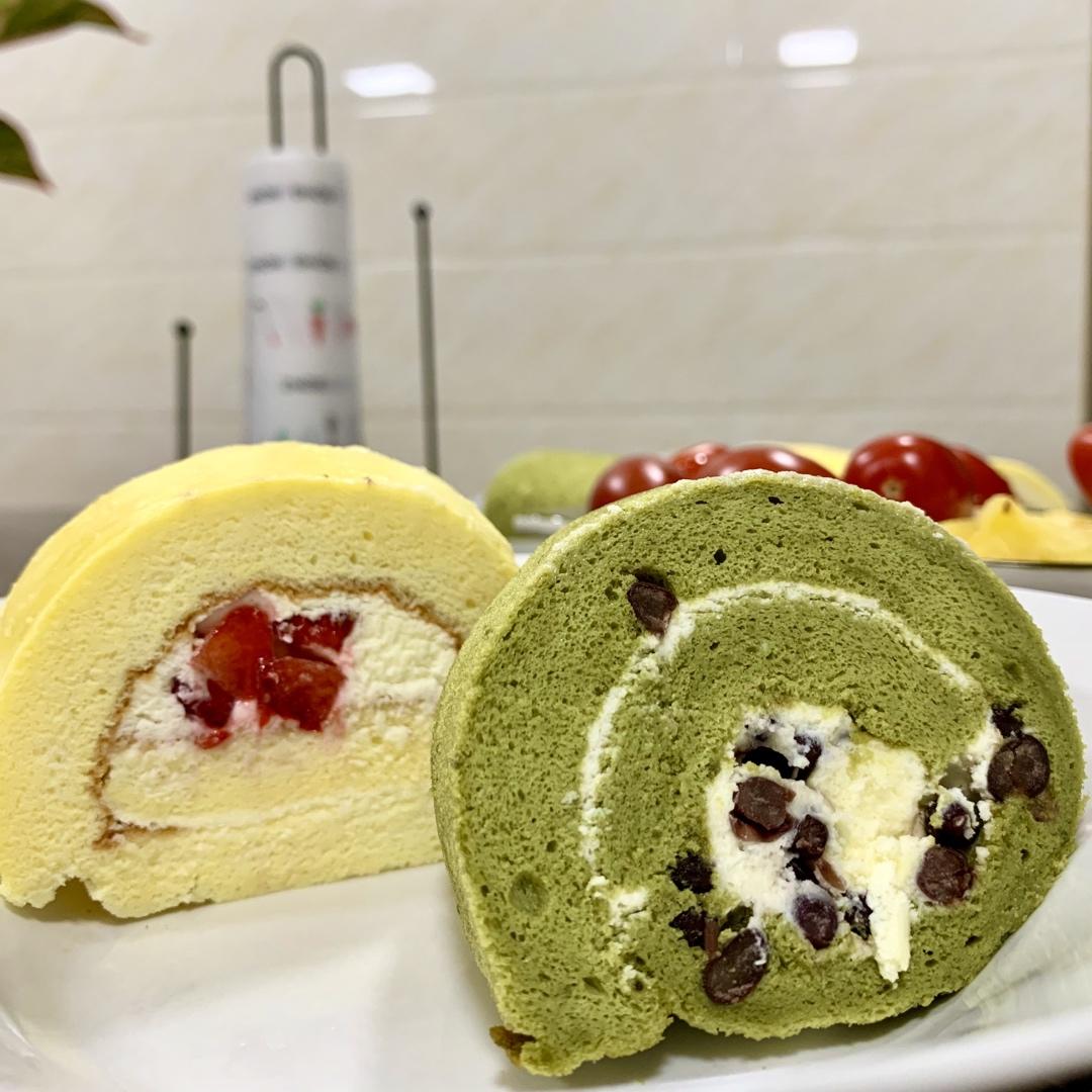 抹茶红豆蛋糕卷