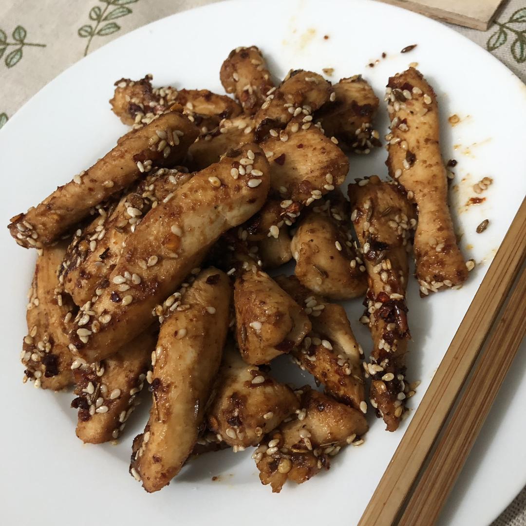 孜然鸡胸肉，低脂低卡好吃无压力。